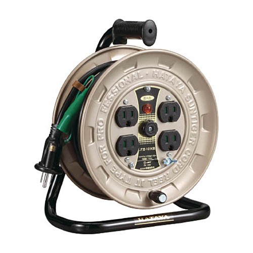 ｺｰﾄﾞﾘｰﾙ(単相100V)10mｺﾝｾﾝﾄ穴4個ｱｰｽ付 1台画像