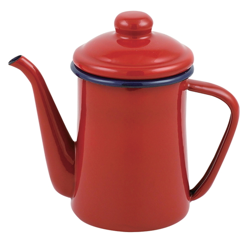 コーヒーポット 600ml ホーロー レッド画像