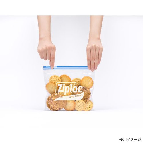 保存袋 ジップロック イージージッパー M 10枚入 旭化成ホームプロダクツ 正面から撮影されたパッケージが鮮やかに表示され、下部には大きなジッパーが目立つ状態