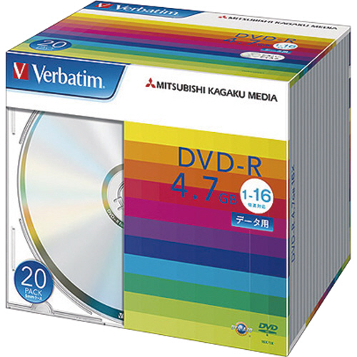 ﾃﾞｰﾀ用DVD-R 4.7GB 1-16倍速 ﾌﾞﾗﾝﾄﾞｼﾙﾊﾞｰ 5mmｽﾘﾑｹｰｽ 1ﾊﾟｯｸ(20枚)画像