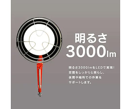 27W/口金E39 作業灯用LED球 明るい光を放つLED灯が正面から見える状態