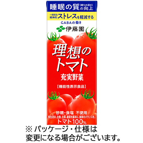 充実野菜 理想のﾄﾏﾄ 200mL 紙ﾊﾟｯｸ 1ｹｰｽ(24本)画像