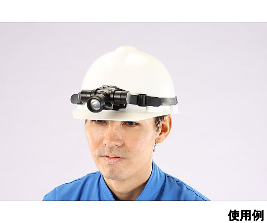 [充電式] ヘッドライト/LED 側面から見た明るいLEDヘッドライトの装着状態