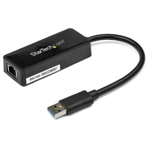 USB3.0-Gigabit　Ethernetアダプタ　ブラック　USBポート付　1個