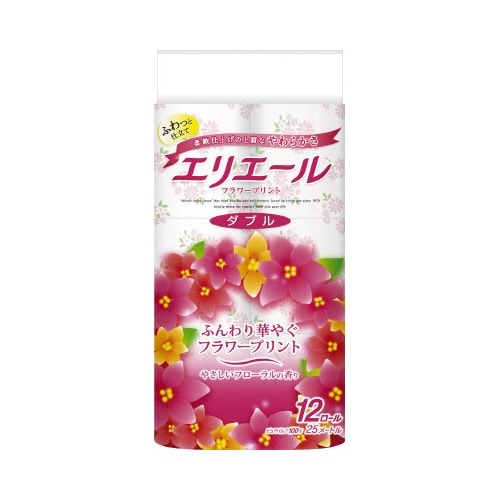 エリエールフラワープリント　ダブル２５ｍ　１２個画像
