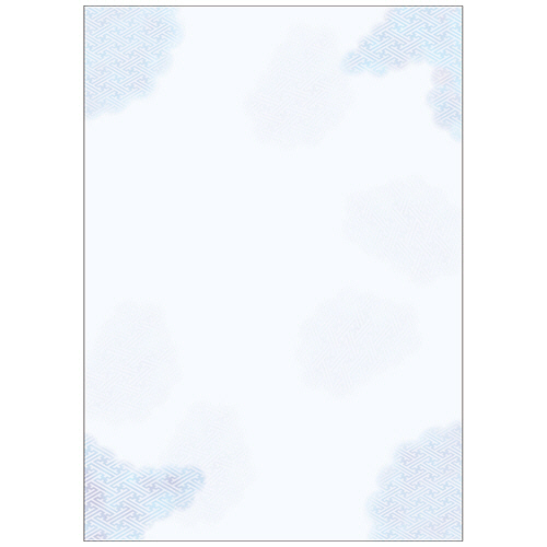 OA対応和柄用紙 和ごころ A4判 青紗綾雲 1ｾｯﾄ(50枚:10枚×5冊)画像