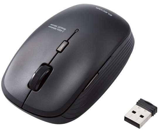 BlueLEDマウス　無線　5ボタン　静音　抗菌　ブラック画像