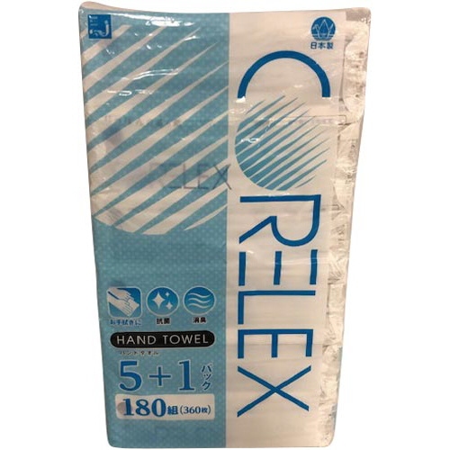 コアレックスハンドタオル１８０Ｗ６Ｐ画像