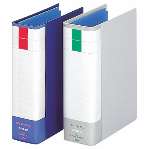 ﾊﾟｲﾌﾟ式ﾌｧｲﾙ(環境) 両開き B5ﾀﾃ 500枚収容 50mmとじ 背幅71mm ﾌﾞﾙｰ 1冊画像