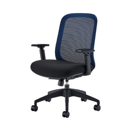 マイクチェア　肘付　ヘッド無し　ネイビー
