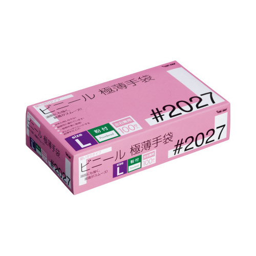 ビニール使い切り手袋　粉付　Ｌ　１００枚×２０画像