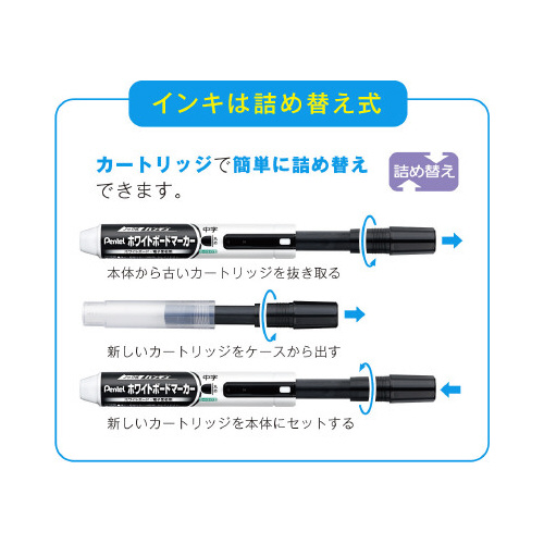 ハンディ ホワイトボードマーカー 中字丸芯 赤5本 複数の太い赤いマーカーが並べられた様子