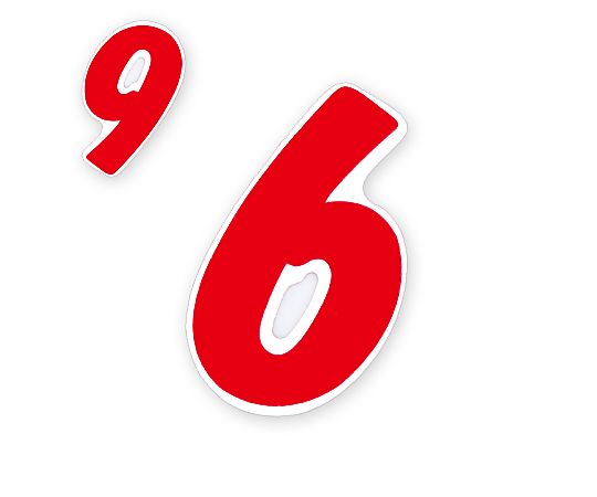 HEIKO Nナンバーセルフ(シール) S 6・9共用 赤 64片画像