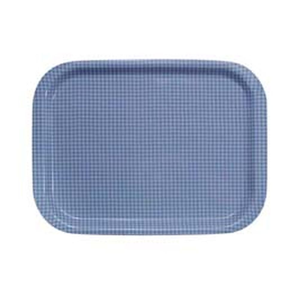 Rトレー取手なし 角(ノンスリップ加工) L チェックブルー画像