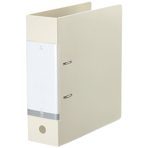 ﾘｸｴｽﾄ D型ﾘﾝｸﾞﾌｧｲﾙ A4ﾀﾃ 2穴 750枚収容 75mmとじ 背幅88mm 白 1冊画像