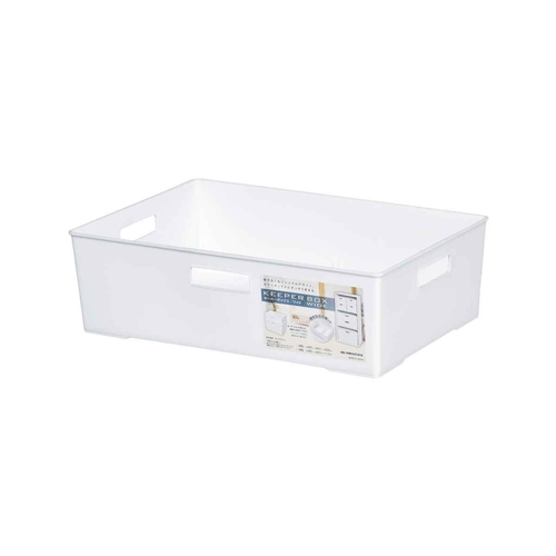 収納ボックス　キーパーBOXワイド　浅型　W　ホワイト画像