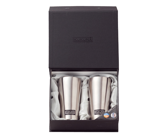 ステンレスタンブラー　350mL　サテン2客セット 2つのスタイリッシュなタンブラーが並んでいる様子、光沢のあるサテン仕上げが美しい。