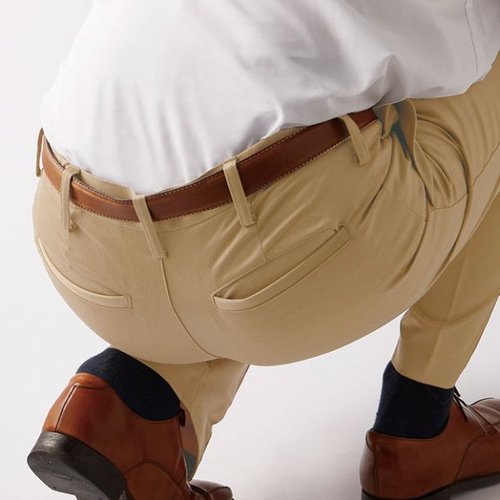メンズパンツ CV7511-3-3L チノパンツ 兼用 ベージュ 3L 住商モンブラン シワのないクリーンなベージュのチノパンツが広がっている状態