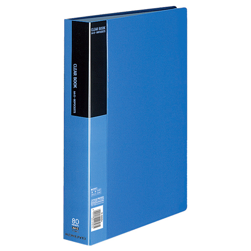 ｸﾘﾔｰﾌﾞｯｸ(ﾍﾞｰｼｯｸ) 固定式 A4ﾀﾃ 80ﾎﾟｹｯﾄ 背幅48mm 青 1ｾｯﾄ(4冊)画像