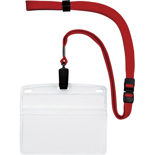 吊り下げ名札クリップ式ヨコ特大サイズ１０個　赤画像