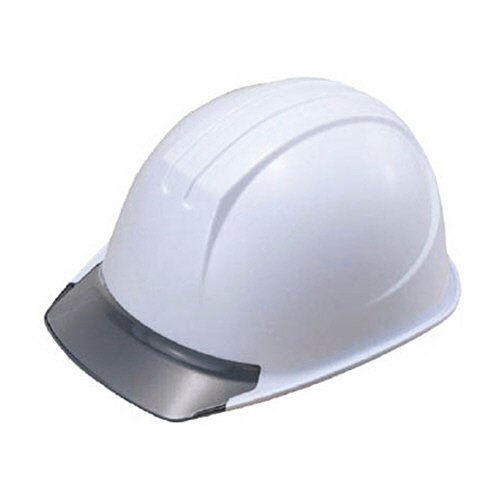 ｴｱﾗｲﾄ搭載ﾍﾙﾒｯﾄ(高通気ﾀｲﾌﾟ･通気孔なし)帽体色ﾎﾜｲﾄ ﾊﾞｲｻﾞｰ色透明ｸﾞﾚｰ1個画像