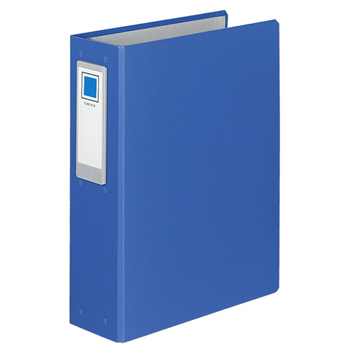 ﾁｭｰﾌﾞﾌｧｲﾙ(ﾛﾝｸﾞﾎﾞﾃﾞｨ) 片開き A4ﾀﾃ 4穴 600枚収容 背幅89mm 青 1ｾｯﾄ(2冊)画像