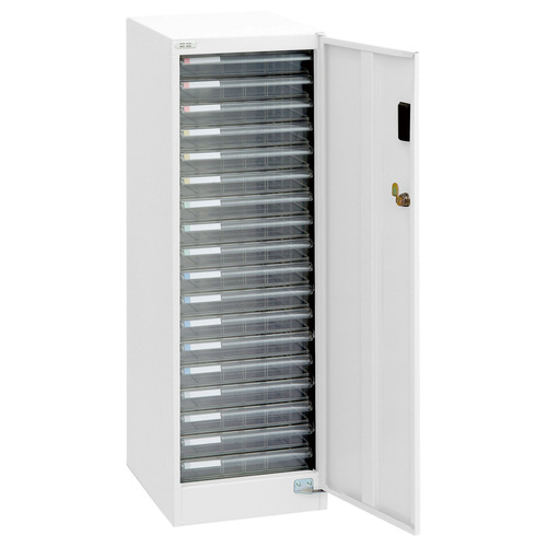 ｱﾊﾞﾝﾃV2 ｾｷｭﾘﾃｨﾌﾛｱｹｰｽ ｶｷﾞ付 A4ﾀﾃ 浅型18段 白 1台画像