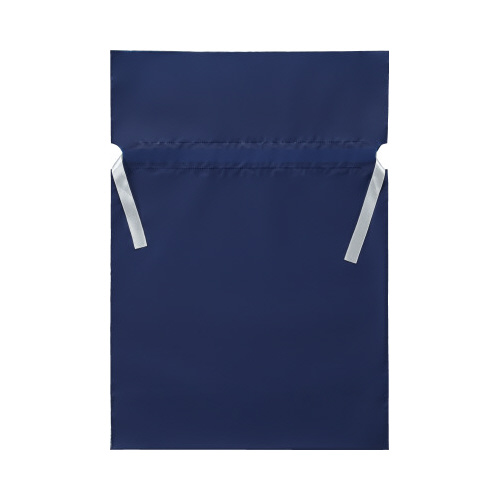 梨地ポリ巾着袋（底マチ付）　ネイビー　Ｌ　２０枚画像