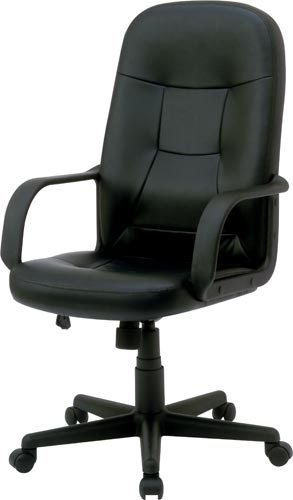 レザーチェアハイバックブラック