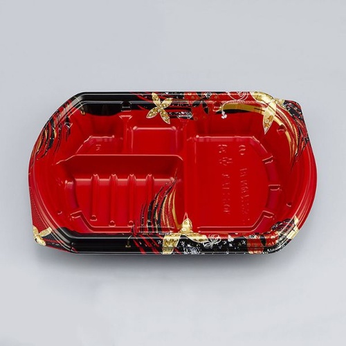 シーピー化成 弁当容器 BFN味音(みおん)23-2 結花赤 本体画像