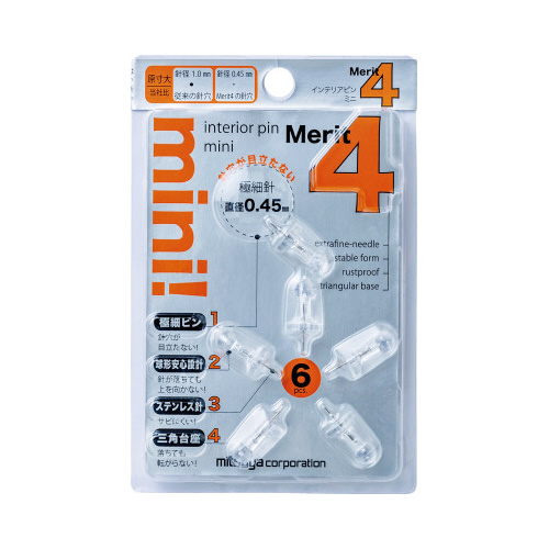 インテリアピン　ミニ　透明　６本入画像