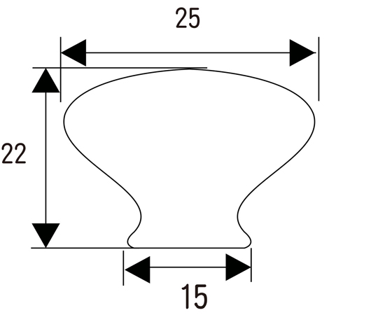 セラミックつまみ 25mm 白 白いセラミックのつまみが正面から撮影されている様子