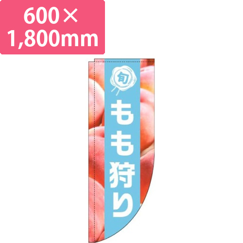 もも狩り写真水色帯Rのぼり(棒袋仕様)画像