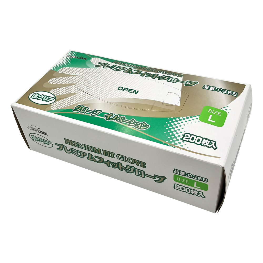 プレミアムフィットグローブ　クリア　L　200枚入画像