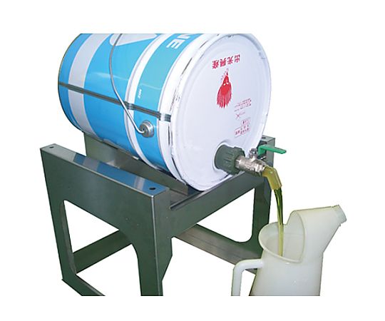 φ50mm ペール缶・一斗缶用コック(真鍮製/赤) 赤い真鍮製のコックが正面に設置された状態
