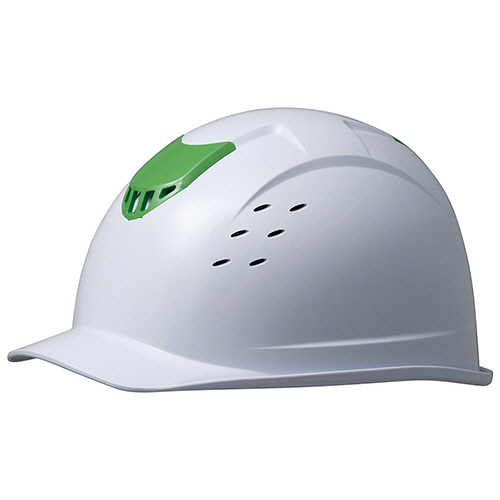 ABS製ﾍﾙﾒｯﾄ(通気孔･KP) SC-13 BV RA-KP ﾎﾜｲﾄ/ｸﾞﾘｰﾝ 1個画像