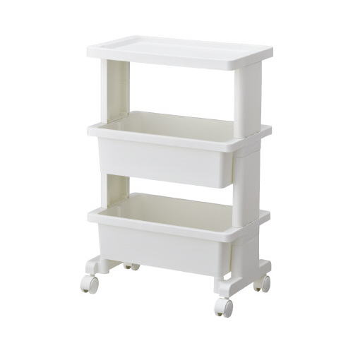 リセスタイル　テーブルワゴン３段ミニホワイトＸ３画像