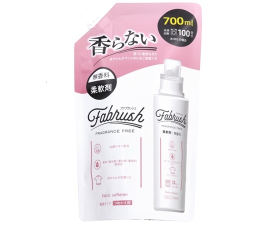 fabrush(ファブラッシュ)　濃縮柔軟剤　無香料　詰替　700ML画像