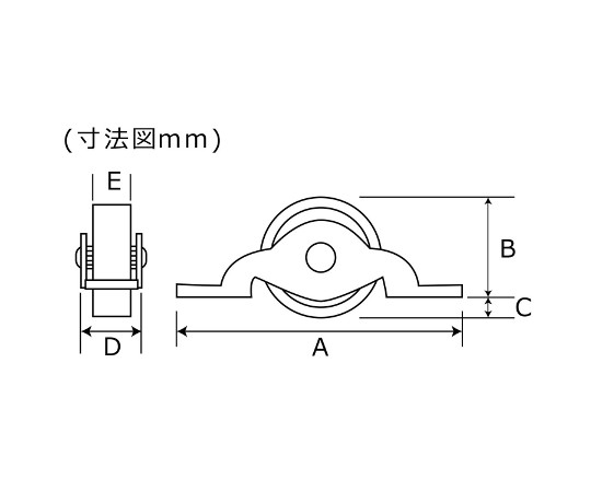 ローラー戸車　丸　30mm　2個入 透明なプラスチックパッケージに入った2個の丸い部品が並んでいる様子