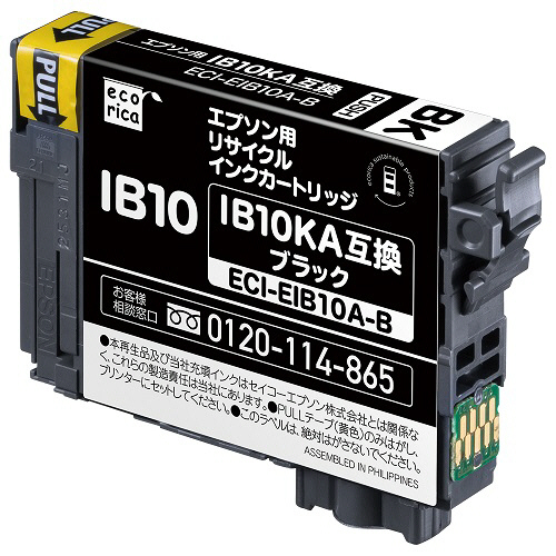ﾘｻｲｸﾙｲﾝｸｶｰﾄﾘｯｼﾞ ﾌﾞﾗｯｸ(顔料) [ｴﾌﾟｿﾝ:IB10KA/ｶｰﾄﾞｹｰｽ互換] 1個画像