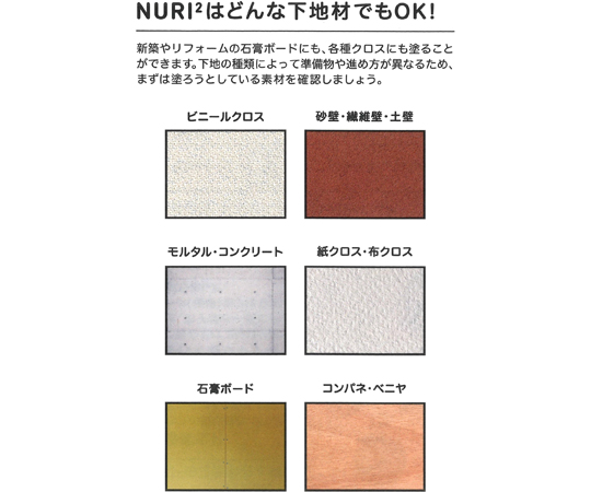 100％オーガニックしっくい DIY NURI2 クリームイエロー 5kg パッケージの上部が見える状態で、中央にロゴと商品情報が目立つ