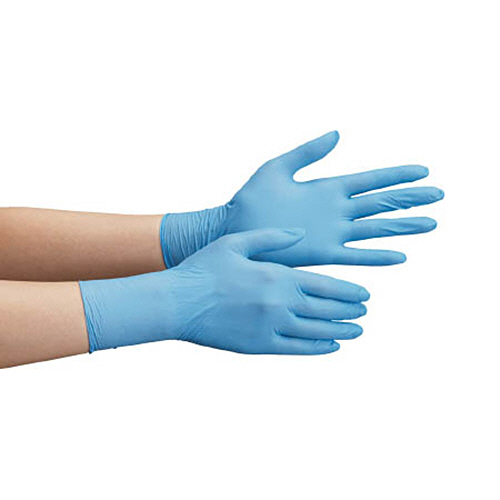 ﾆﾄﾘﾙ使い捨て手袋 極薄 粉なし 青 SS 1箱(100枚)画像