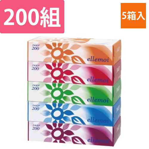 エルモア　ティシュー　200組(5箱入)画像