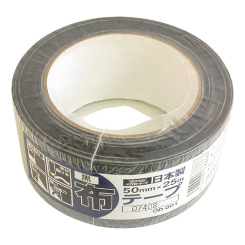 オカモト 布テープカラー 黒 50mm×25m OD001X画像