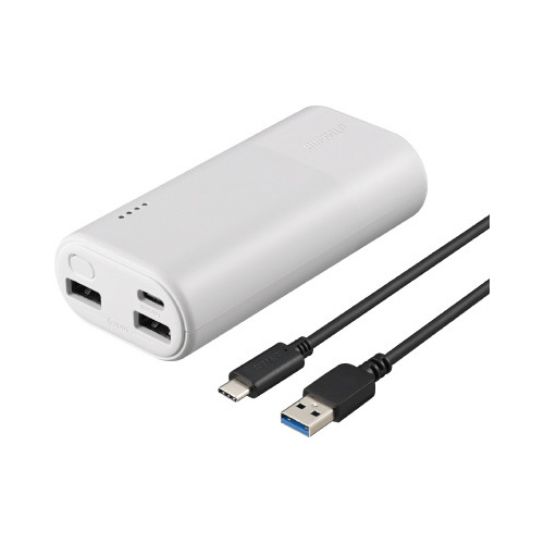 モバイルバッテリー　10,000mAh　ホワイト画像