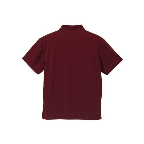 5910-01ポロシャツ バーガンディ L United Athle 鮮やかなバーガンディカラーのポロシャツが前面から見える状態