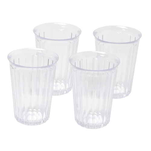 グラス 割れにくい プラスチックタンブラー ストライプ380ml（4個組）画像