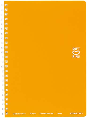 ソフトリングノート　Ａ５ドットＢ罫５０枚　橙×５画像