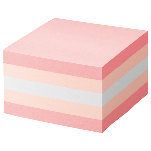 ふせん ｶﾗｰﾌﾞﾛｯｸ 75×75mm ﾊﾟｽﾃﾙﾋﾟﾝｸ 1冊画像