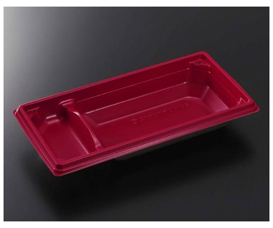 どんぶり容器 CT中皿 21-12S 赤-BK 800枚画像